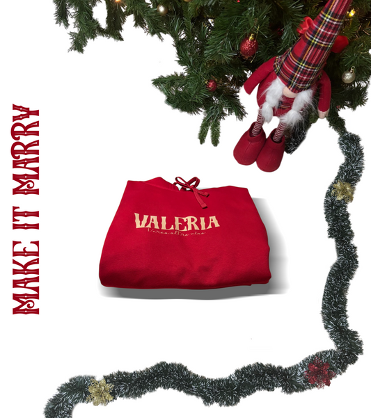 FELPE ROSSA CON IL TUO NOME PERSONALIZZATO