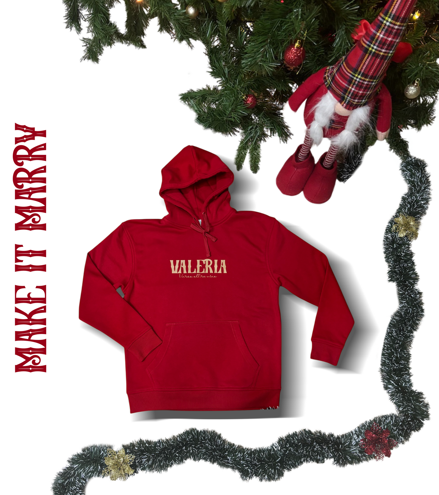 FELPE ROSSA CON IL TUO NOME PERSONALIZZATO