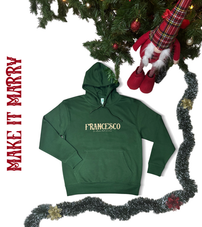 FELPA VERDE CON IL TUO NOME IN VERSIONE NATALIZIA